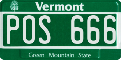 VT license plate POS666