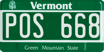VT license plate POS668
