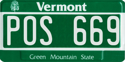 VT license plate POS669