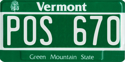 VT license plate POS670