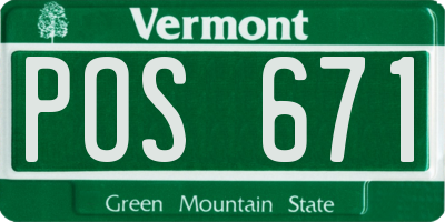 VT license plate POS671