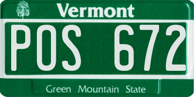 VT license plate POS672