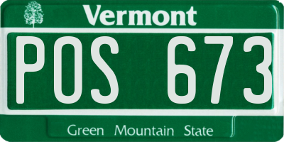 VT license plate POS673