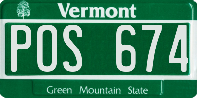 VT license plate POS674