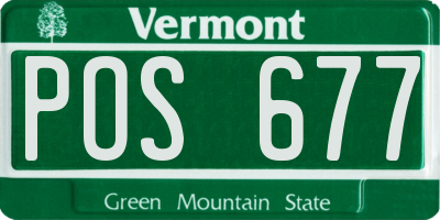 VT license plate POS677