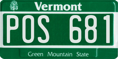 VT license plate POS681