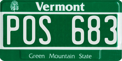 VT license plate POS683