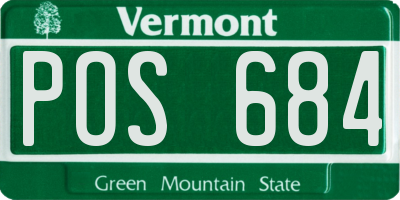 VT license plate POS684