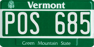 VT license plate POS685