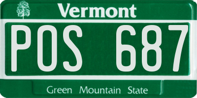 VT license plate POS687