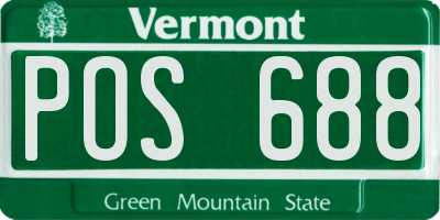VT license plate POS688