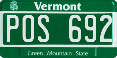 VT license plate POS692