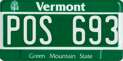 VT license plate POS693