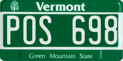 VT license plate POS698