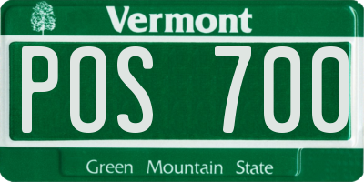 VT license plate POS700