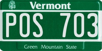 VT license plate POS703