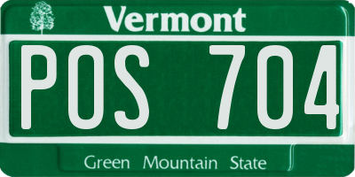 VT license plate POS704