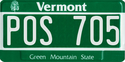 VT license plate POS705