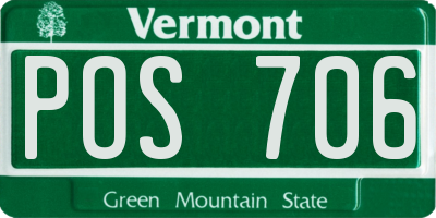 VT license plate POS706