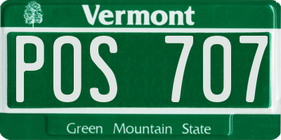 VT license plate POS707