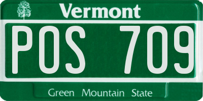 VT license plate POS709