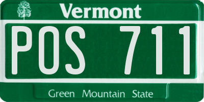 VT license plate POS711