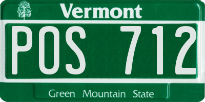 VT license plate POS712