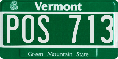 VT license plate POS713