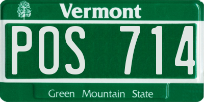 VT license plate POS714
