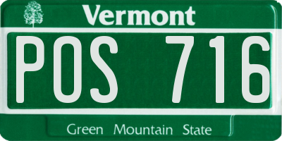VT license plate POS716