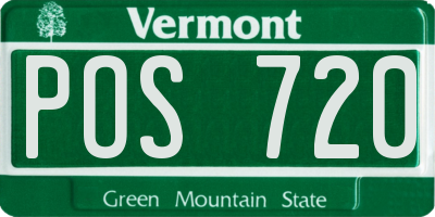 VT license plate POS720