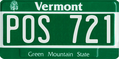 VT license plate POS721