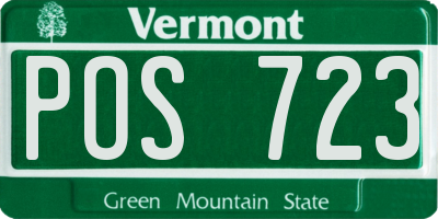 VT license plate POS723