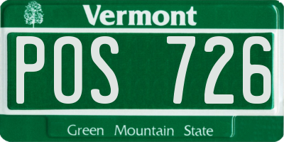 VT license plate POS726