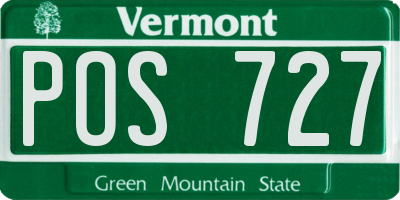 VT license plate POS727