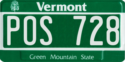 VT license plate POS728