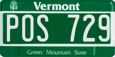 VT license plate POS729