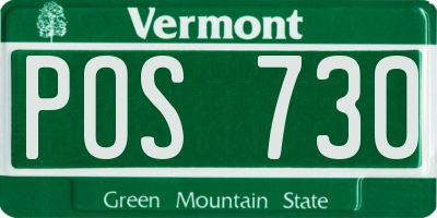 VT license plate POS730