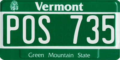 VT license plate POS735