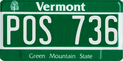 VT license plate POS736