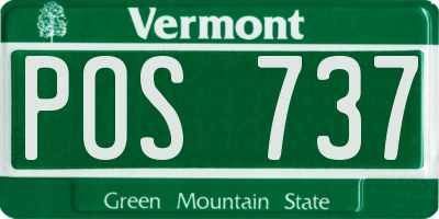 VT license plate POS737