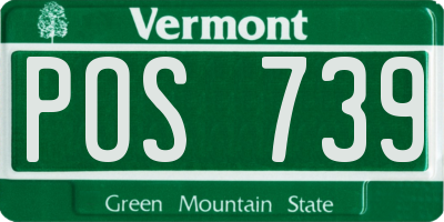 VT license plate POS739