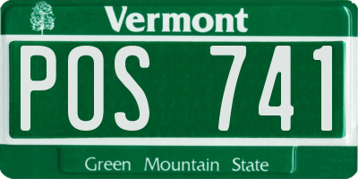 VT license plate POS741