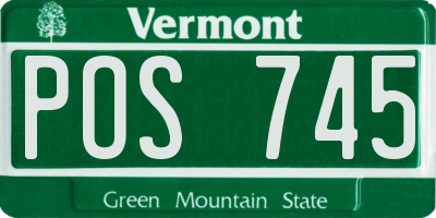 VT license plate POS745