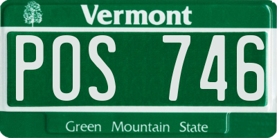 VT license plate POS746