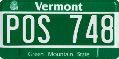 VT license plate POS748