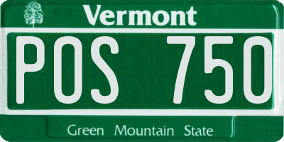 VT license plate POS750