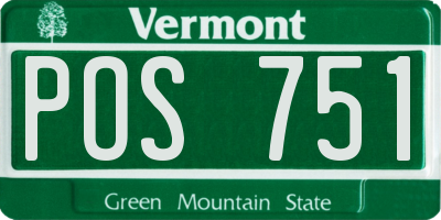 VT license plate POS751