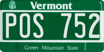 VT license plate POS752
