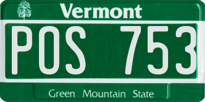 VT license plate POS753
